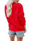 1 x RAW Customer Returns Saodimallsu Sweatshirt for Women Oversized Long Sleeve Loose Fit Pullover Plain Autumn Winter Women T-Shirt Red Medium - RRP €37.3