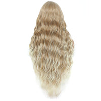 1 x RAW Customer Returns Sylhair Wigs 75 cm Blonde and White Wig with Bangs Super Long Water Wave Synthetic Hair Wigs with Fringes Wavy long Wigs with Bangs Wigs for Women Synthetic Fiber Synthetic Fiber Wigs for Women - RRP €29.23