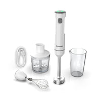 1 x RAW Customer Returns POYOCOM Cordless Hand Blender, Cordless Stick Blender with TYPE-C Cable, 500ml Chopper, 600ml Jar, Whisk, for Smoothies, Baby Food and Soup, White - RRP €69.99