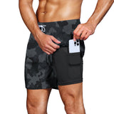 1 x RAW Customer Returns HMIYA Swim Trunks Men s 2 in 1 Swim Shorts Swimming Trunks Quick-drying Short Board Shorts with Compression and Zipper Pockets Camouflage 3XL  - RRP €27.99