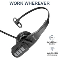 1 x RAW Customer Returns Conambo Trucker Bluetooth Headset with Microphone, V5.0 Wireless Headset with Microphone for Mobile Phone PC Laptop Home Office Call Center Skype, Wireless Headphones with Microphone - with AI Noise Reduction - RRP €40.99