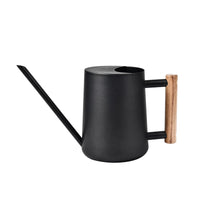 1 x RAW Customer Returns IMEEA 1L Watering Can Indoor Plants Black Watering Can Watering Stainless Steel Indoor Outdoor Watering Can Decorative Watering Can with Long Spout Wooden Handle for Garden Indoor Plants Succulents Bonsai Flowers - RRP €26.21