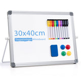 1 x RAW Customer Returns ARCOBIS Magnetic Whiteboard Wipeable for Desk, Magnetic Portable Double-Sided Writable Easel Whiteboard 30 x 40cm  - RRP €21.17