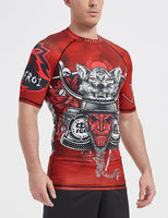 1 x RAW Customer Returns LAFROI Rash Guard-CLY08 Men s Compression Shirt, Short Sleeve, UPF 50 , Warrior, M - RRP €22.99