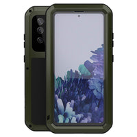 1 x RAW Customer Returns LOVE MEI Samsung Galaxy S20 FE 5G Case, Aluminum Metal Tempered Glass Waterproof Shockproof Military Heavy Duty Case Cover for Samsung Galaxy S20 FE 5G Green  - RRP €32.99