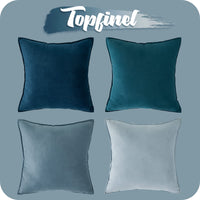 1 x RAW Customer Returns Topfinel cushion cover 60x60 blue set of 4 velvet gradient cushion covers cushion cover sofa cushion decorative cushion cover decoration for sofa bedroom living room balcony fluffy - RRP €33.01