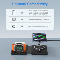 1 x RAW Customer Returns Wireless Charger for iPhone Charging Station, Compatible with Magsafe Charger for iPhone 15 14 13 12 Series, Foldable Charger Travel Essentials for Apple Watch 8 7 6 5 4 3 2 SE and AirPods with adapter  - RRP €25.2