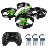 1 x RAW Customer Returns Holy Stone HS210 Mini Drone for Kids, Indoor RC Toy Quadcopter Airplane for Boys and Girls with Auto Hover, 3D Flip, 3 Batteries, Headless Mode, Great Gift, Green - RRP €29.89