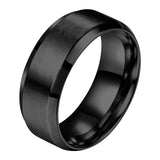 1 x RAW Customer Returns Flongo Men s Ring, 8mm Band Rings Thumb Ring Signet Ring Black Valentine Love Couple Engagement Rings Wedding Polished Men s Accessories Size 61 - RRP €24.0