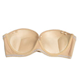 1 x Brand New Strapless Convertible Push-Up Bra, Heavily Padded, Two Cup Push-Up Bra - Beige - 100B - RRP €36.12