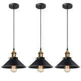 1 x RAW Customer Returns iDEGU 3 Pieces Industrial Pendant Lights 22CM Vintage Ceiling Lamp Edison Style E27 Retro Pendant Chandelier for Living Room Dining Room Kitchen Bar Restaurant 3x Black  - RRP €38.47