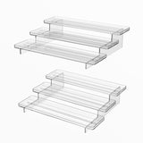 1 x RAW Customer Returns DBREAKS Spice Rack, Transparent 3 Tier Spice Display Rack, Acryl Kitchen Storage, for Kitchen Cupboard or Worktop, Kitchen Storage for Spices, Condiments, etc. 2 Pieces  - RRP €23.18