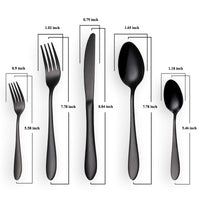 1 x RAW Customer Returns HOMQUEN Black Cutlery and Flatware Set, 30 Piece Stainless Steel Perforated Fork Spoon Set for 6 People Black, 6 Sets  - RRP €34.98