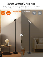 1 x RAW Customer Returns Torkase LED ceiling floodlight, 3700LM super bright modern floor lamp dimmable, 2700K-6500K floor lamp with remote control support touch, 5 color temperatures with memory timer function floor lamp for living room - RRP €80.66