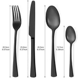 1 x RAW Customer Returns Bestdin cutlery set for 6 people, 24-piece stainless steel cutlery set, matt black, dining cutlery set with knife, fork, spoon, high-quality stainless steel cutlery, dishwasher safe. - RRP €30.99