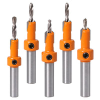 1 x Brand New Countersink Drill Bit Set 5Pcs HSS Woodworking Chamfering Bits Woodworking Taper Drill Bits for Woodworking Holes Plastic - RRP €25.2