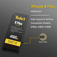 1 x RAW Customer Returns 4500mAh Battery for iPhone 8 Plus, Yodoit Upgraded High Capacity Replacement Battery 0 Cycle for iPhone 8 Plus Model A1864 A1907 A1908 with Full Repair Tools Kits - RRP €19.4