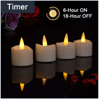 1 x RAW Customer Returns Actpe Flickering Flame Timer Tea Light Candles 12 Pack Realistic Bright Odorless Small LED Electric Battery Operated for Seasonal and Festive Celebrations Warm White - RRP €18.28