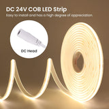 1 x RAW Customer Returns Wisada 24V COB LED Strip, 5M 320LEDs m Super Bright Flexible LED Light Strip Warm White COB LED Tape, Waterproof IP68 LED TV Backlight Fairy Lights for Aquarium and Cabinet Lighting - RRP €24.19