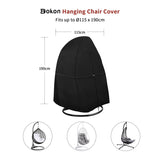 1 x RAW Customer Returns Dokon Outdoor Hammock Chair Cover Waterproof 420D Oxford Fabric Windproof UV Protection with Zipper 190 x 115 cm - Black - RRP €20.4