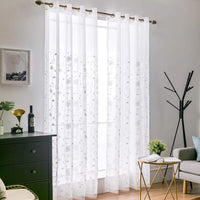 1 x RAW Customer Returns MIULEE curtains with floral embroidery pattern, white curtains for living room, bedroom curtain, transparent with eyelets, set of 2 voile transparent curtains, each H 245 x W 140 cm - RRP €33.49