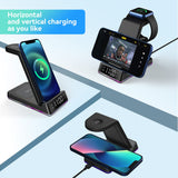 1 x RAW Customer Returns DREU 5 in 1 Wireless Charger Foldable Inductive Charging Station, Wireless Charger, Compatible with i-Phone 14 13 12 11 Pro Max Mini XS XR X 8 Samsung, iWatch 8 SE 7 6 5 4 3 2, Air-Pods 2 3 Pro - RRP €25.2