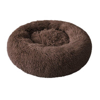 8 x Brand New NIBESSER Pet Bed Dog Bed Cat Bed Round Plush Dog Sofa Cat Sofa Cushion in Donut Shape Diameter 60cm, Coffee  - RRP €237.04