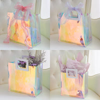 1 x RAW Customer Returns Holographic Small Gift Bag with Handle 21.5x20.5x10.5cm Clear Gift Bag Birthday for Her Women Gift Bag Reusable Gift Packaging - RRP €7.01