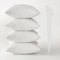 1 x RAW Customer Returns MIULEE Set of 4 cushion covers, corduroy cushion cover, decorative cushion cover, sofa cushion, couch cushion, decorative cushion cover, decorative cushion cover with hidden zip, 40 x 40 cm, 16 x 16 inches, pure white - RRP €20.17