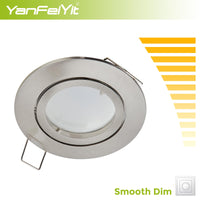 1 x RAW Customer Returns YanFeiYit 5x Premium Ultra Flat LED Recessed Light 5W 230V replaceable ceramic module Dimmable Neutral white 4000K Pivotable recessed spotlight Matt chrome round - RRP €40.33