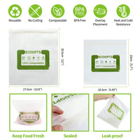 1 x RAW Customer Returns 100 compostable sandwich zipper bag eco-friendly food storage bags freezer bags BPA free plant based sealable for fruit, food M  - RRP €10.66