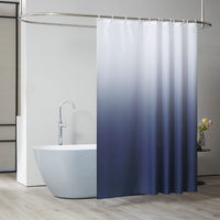 1 x RAW Customer Returns Furlinic 180x180cm shower curtain anti-mold for bathtub in bathroom textile curtains made of fabric waterproof washable white to aquamarine with 12 shower curtain rings. - RRP €19.15