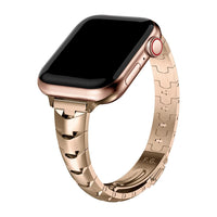 1 x RAW Customer Returns Fullmosa Metal Bracelet Compatible Apple Watch Strap SE 40mm 41mm 38mm for Women, Glitter Slim Snake Bracelet for iWatch SE Series 9 8 7 6 5 4 3 2 1, Rose Gold - RRP €26.99