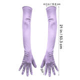 1 x Brand New 2pcs Long Elbow Satin Gloves, 53cm Stretchy Long Gloves Opera Gloves Dance Party Glove for Women Purple  - RRP €22.8