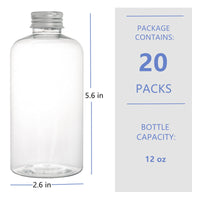 1 x Brand New ZOOFOX 20 Pack Plastic Juice Bottles 350ml Transparent with Caps Reusable Drinking Bottles for Smoothie, Juice, Milk and Other Drinks - RRP €16.13