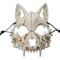 7 x Brand New JYMSB Animal Skeleton Mask Halloween, Resin Dog Skull Bone Teeth Scary Horror Devil Wolf Werewolf Mask Half Mask F - RRP €131.88