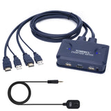 1 x RAW Customer Returns TCNEWCL 4K HDMI USB KVM Switch with 1.2M HDMI USB Cable, 2 Port KVM Switches HDMI KVM Switch for 2 Computers Share 1 HD Monitor Keyboard Mouse, with Remote Control - RRP €27.53