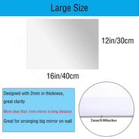 1 x RAW Customer Returns TSKDKIT HD Adhesive Mirror Large 2pcs No Glass Mirror Mirror Tiles Self-Adhesive 40 x 30cm Mirror Sheets Flexible Mirror Film Self-Adhesive Acrylic Wall Decoration Decorative Mirror Wall Mirror - RRP €18.72