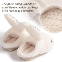 1 x Brand New Nasogetch slippers children girls plush slippers winter warm cuddly with cute bunny beige 24 170mm 25 26EU - RRP €18.99