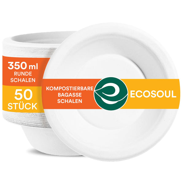 Brand New Pallet - ECO SOUL Pearl White 100 Compostable 350ml Bagasse Paper Bowls 50 Pack - 183 Items - RRP €1828.17