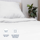 1 x RAW Customer Returns Dreamzie Duvet Cover Bed 220x200 cm with 2 Pillowcases 50x70 cm - White - Duvet Cover 220x200 Adult made of 100 Microfiber. Duvet Cover Certified without Chemical Products Oeko Tex  - RRP €19.82