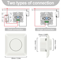 1 x RAW Customer Returns VIPMOON Dimmer Switch 220-240V Dimmer for LED Lamps 5-200W Push-On Off Rotary Trailing Edge Phase Dimmer for Dimmable LED Lamps, Incandescent Lamps and Halogen Lamps, White - RRP €26.99