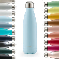 1 x RAW Customer Returns Blumtal drinking bottle stainless steel Charles - Thermos bottle 500 ml - BPA-free thermos drinking bottle cold warm - leak-proof drinking bottle metal - Thermo bottle - Thermos drinking bottle 500 ml - light blue - RRP €12.83