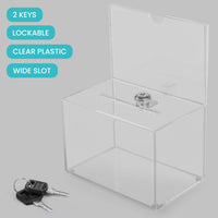 1 x RAW Customer Returns Belle Vous acrylic donation box with key - 16 x 10 x 21.5cm transparent money box - donation box made of acrylic - lockable donation box - RRP €26.99