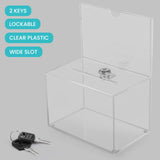 1 x RAW Customer Returns Belle Vous acrylic donation box with key - 16 x 10 x 21.5cm transparent money box - donation box made of acrylic - lockable donation box - RRP €26.99