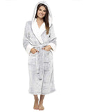 1 x RAW Customer Returns CityComfort Bathrobe Women Fluffy, Fleece Dressing Gown Women with Hood, Dressing Gown Women Two-tone, S  - RRP €28.07