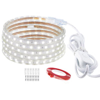 1 x RAW Customer Returns LONCWO LED Strip 4m, IP65 Waterproof LED Strip LED Tape with Switch and Plug LED Light Strip 220V 230V LED Strip, White, 4M - RRP €28.21