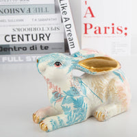 1 x RAW Customer Returns Oil Painting Art Resin Sculpture Statue Rabbit for Home Office Hotel Bookshelf Decoration A, Nordic Style Craft Decoration, Bunny Decor Rabbit Statue, Bunny Statue Stand  - RRP €19.09