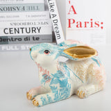 1 x RAW Customer Returns Oil Painting Art Resin Sculpture Statue Rabbit for Home Office Hotel Bookshelf Decoration A, Nordic Style Craft Decoration, Bunny Decor Rabbit Statue, Bunny Statue Stand  - RRP €19.09