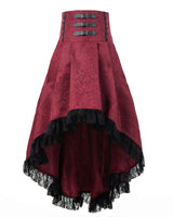 1 x Brand New FCCAM Steampunk Women s Skirt Red Skirt Women s Knee-Length Gothic Skirt Goth Skirt Festival Skirt Pirate Skirt XXL 3XL - RRP €30.23